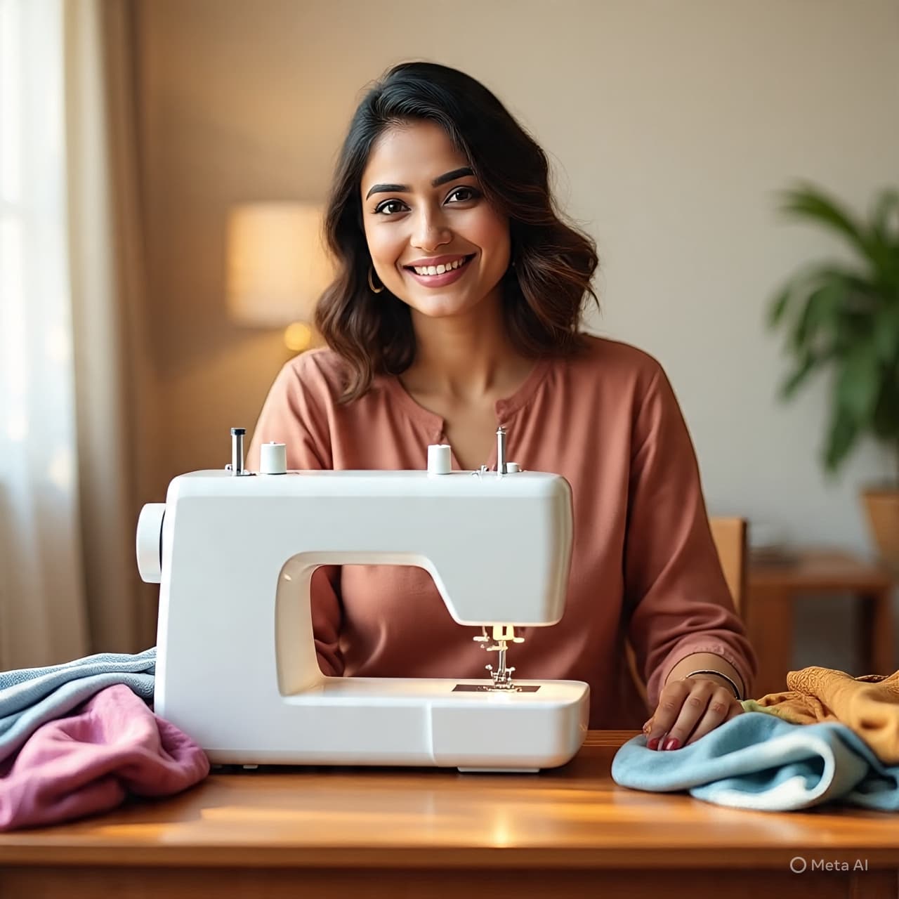 ONSA student smiling happily after finishing her fashion designing course project